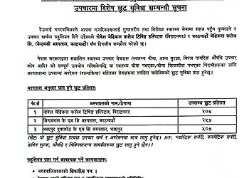 🔴 देउमाईका नागरिकलाई तीन अस्पतालमा उपचार छुट ‼️